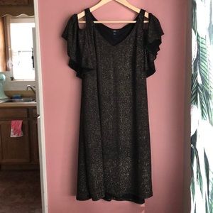 Black and gold cocktail dress